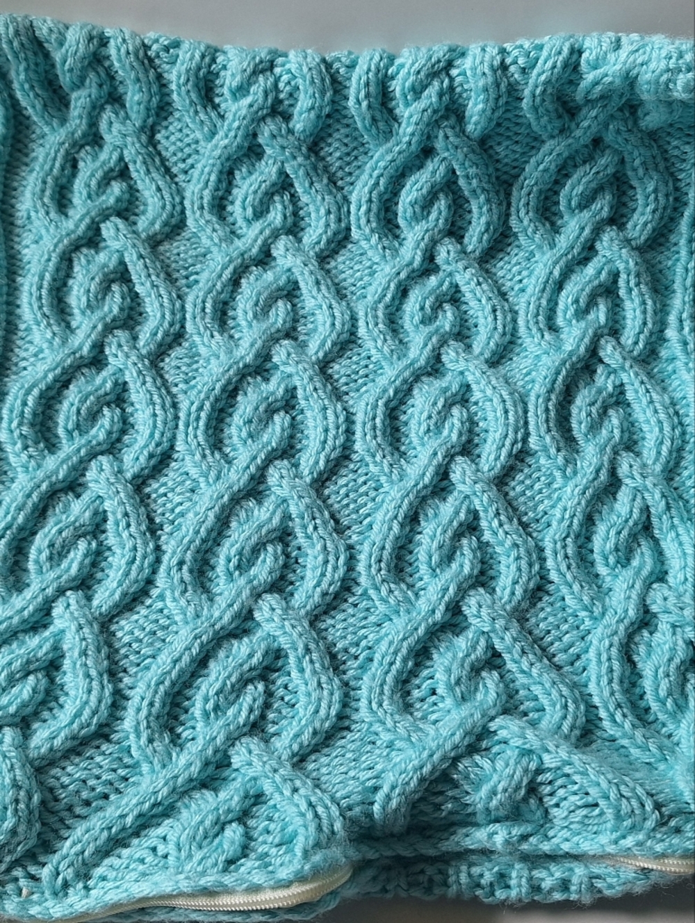 Textured Cable Knit Throw Pillow Cover - Aqua Blue
